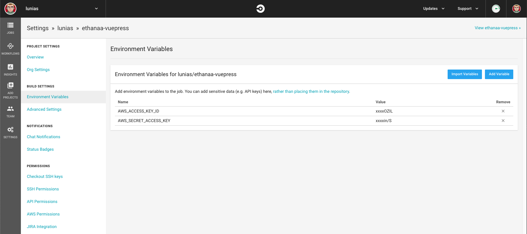 CircleCI Project Build Environment